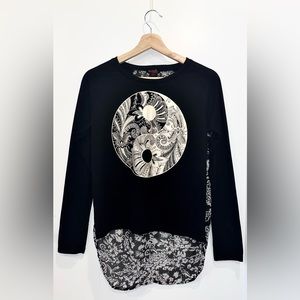 Hybrid Long-Sleeve Yin-Yang Shirt, Juniors Large